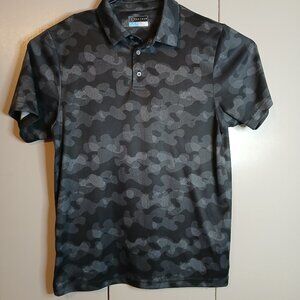 PGA Tour Pro Series Large Black Abstract Golf Polo (0777G4)